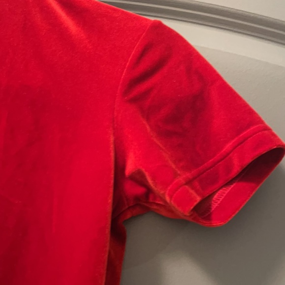 Gap red velvet Xs turtleneck short sleeve blouse nwot - Picture 3 of 4